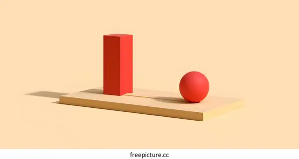 Red Geometric Shapes Abstract Minimalist Background