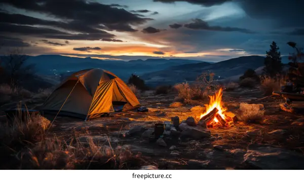 Starry Camping Night in the Mountains