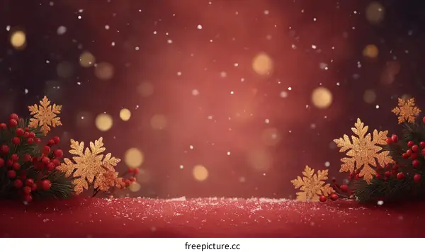 Christmas Background with Snowflakes and Decorations