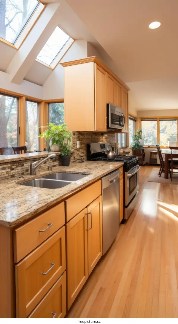 Bright and Airy Kitchen With Vaulted Ceiling