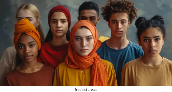 A group of diverse young people standing together