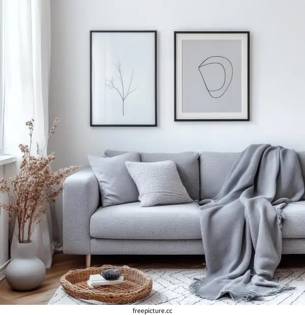 Modern Living Room Interior Design with Artwork