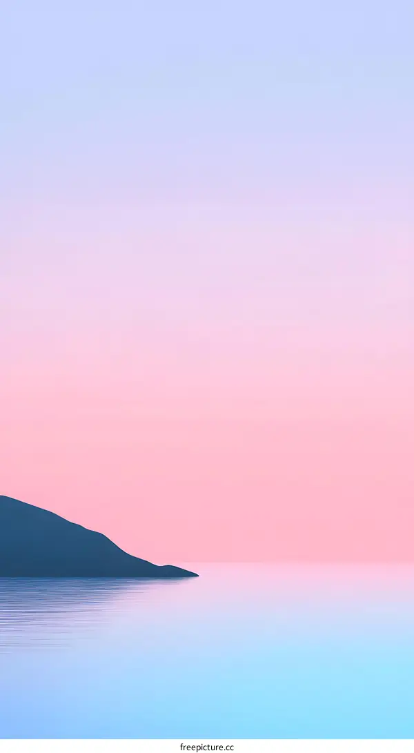 Minimalist Seascape with Pink and Blue Hues