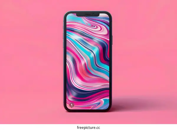 Abstract Phone Wallpaper Design With Pink Background