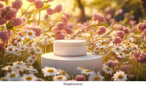 Floral Display with a Blank Product Stage