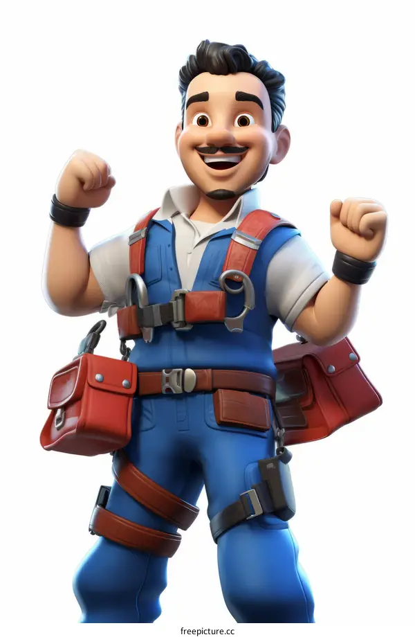 Successful Handyman Wearing a Tool belt