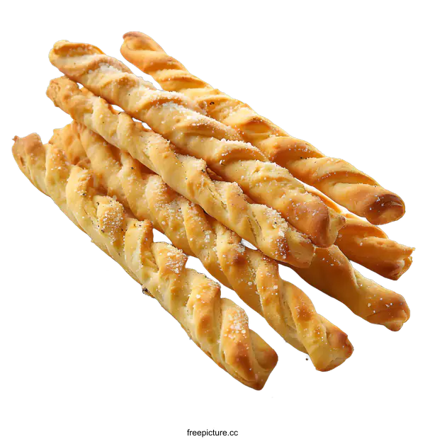 [Transparent Background PNG]Breadsticks sprinkled with sugar on white