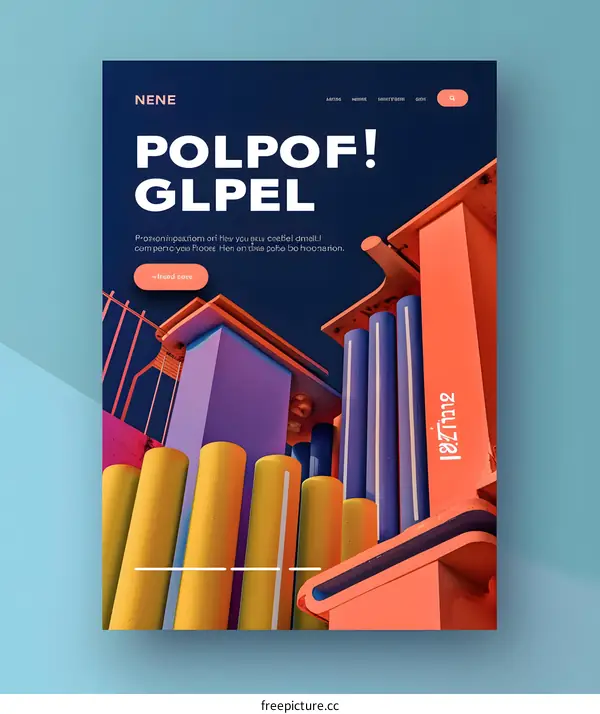 Abstract Colorful Geometric Shapes Design Poster