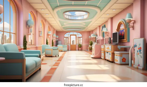 Colorful and Playful Pediatric Clinic Waiting Room Design