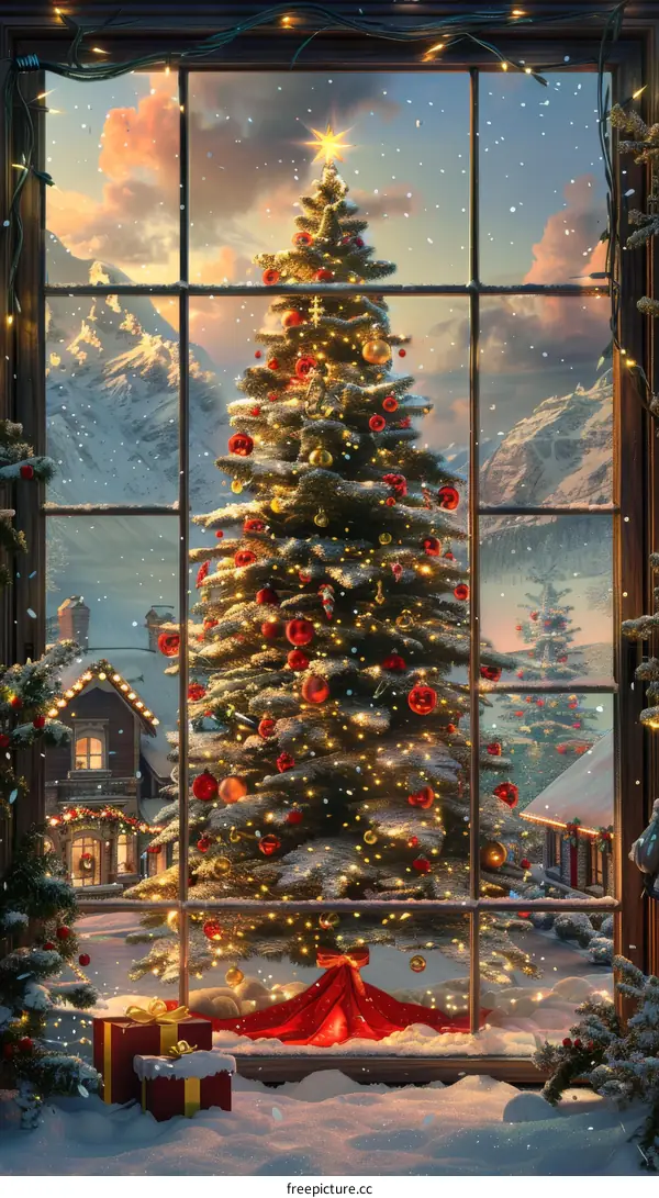 Christmas Tree View from the Window