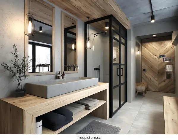 Modern Rustic Bathroom Interior Design