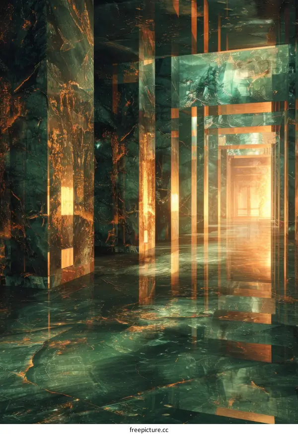 Futuristic Marble Palace Interior