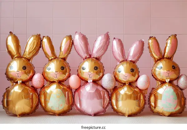 Easter Bunny Foil Balloons Festive Decoration