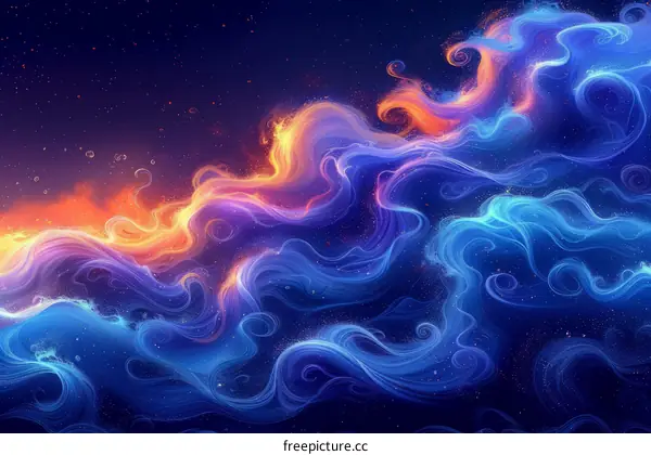 Colorful Wavy Abstract Painting