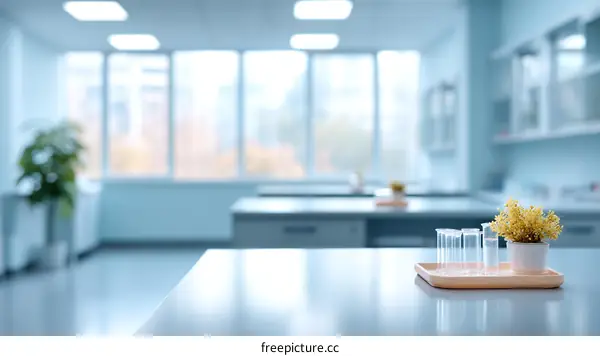 Modern Laboratory Interior with Empty Test Tubes