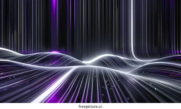 Abstract Flowing Lines in Purple and White
