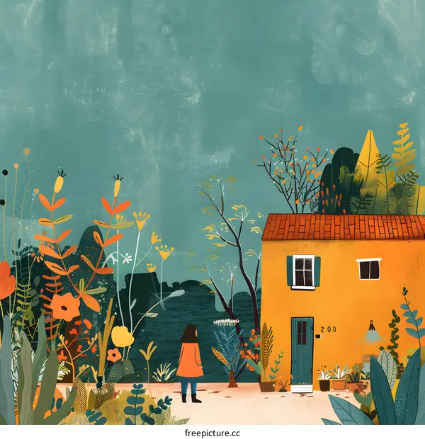 girl standing in front of a house