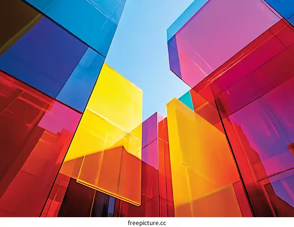 Colorful Glass Panels Architecture