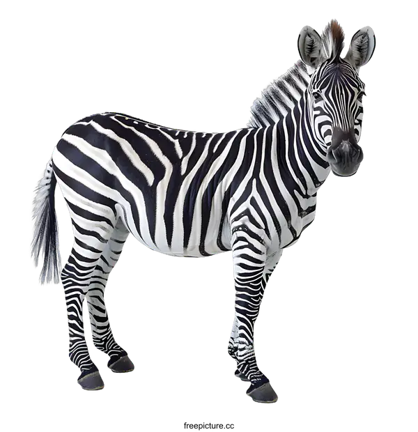[Transparent Background PNG]Zebra Standing on White Background