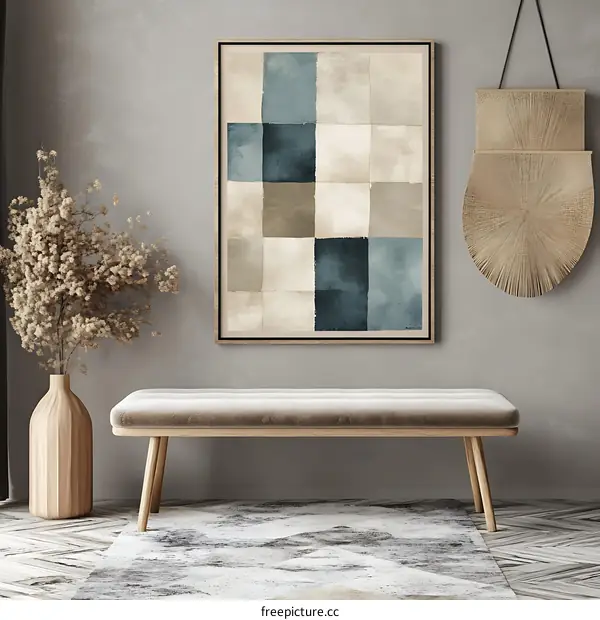 Abstract Geometric Square Painting Minimalist Wall Art