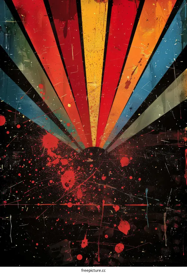 Colorful Retro Sunburst Illustration Background