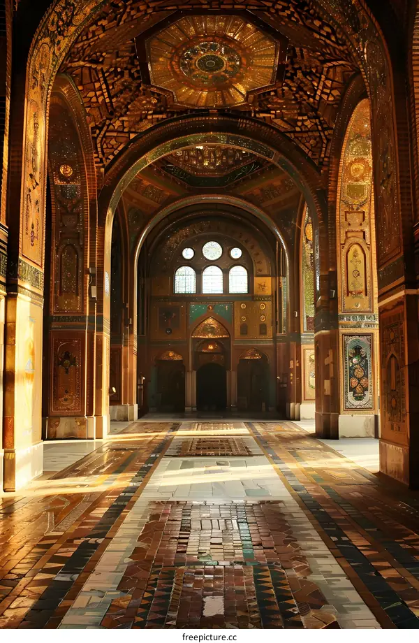 Interior of the Golden Mosque in Iran
