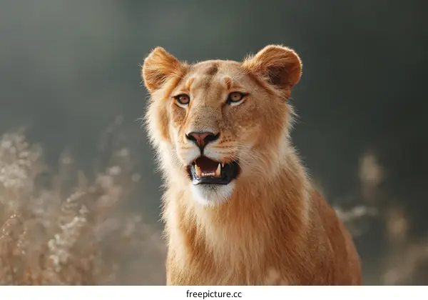 Majestic Lioness Portrait in Sunlight
