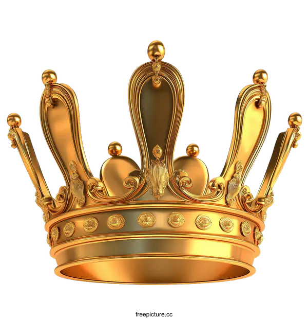 [Transparent Background PNG]Golden Royal Crown Ornament