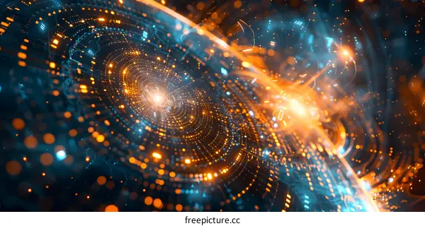 Abstract digital background with glowing lights