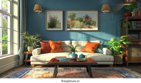 Cozy Living Room Interior Design Illustration