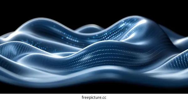 Blue Wavy Futuristic Landscape