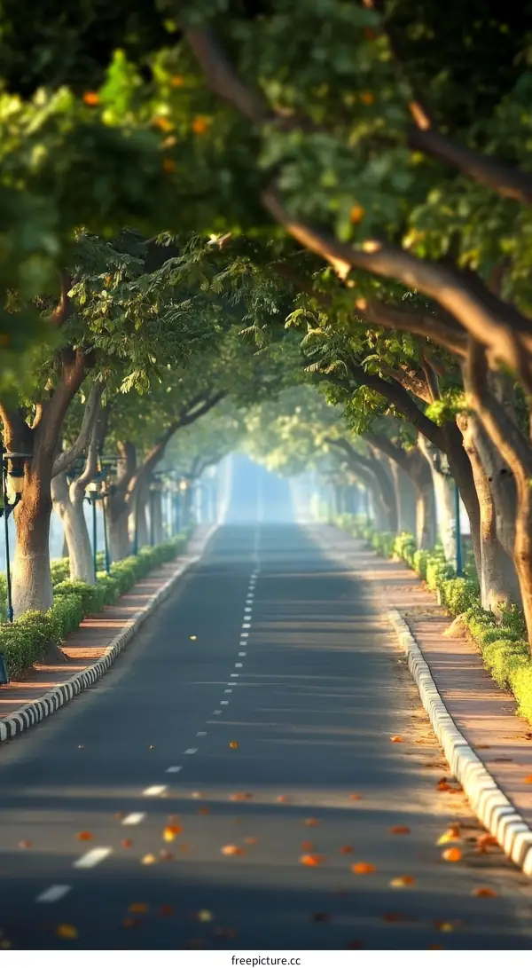 Scenic Pathway Through Lush Trees