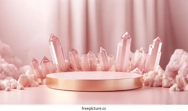 Pink Crystal Display Stand for Product Presentation