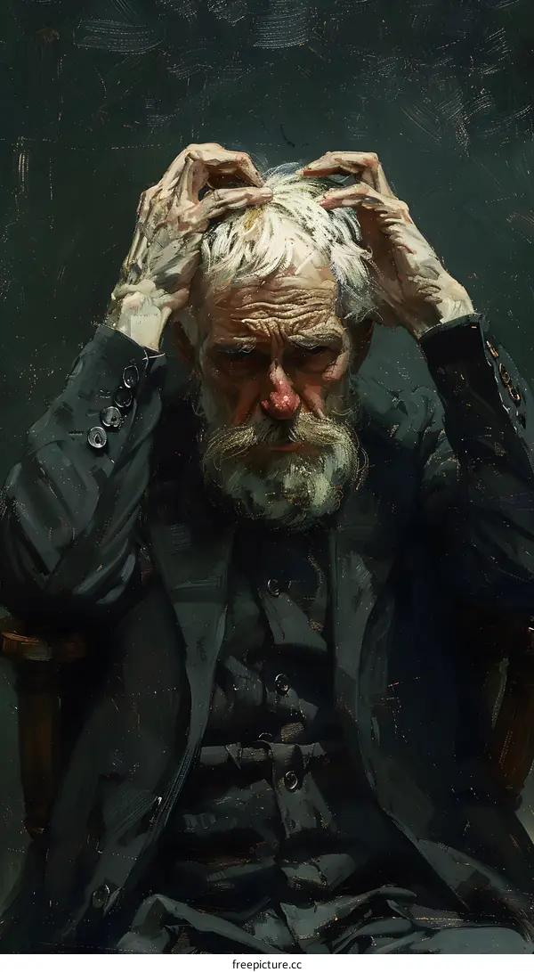 Portrait of an Old Man with Grey Hair and Beard