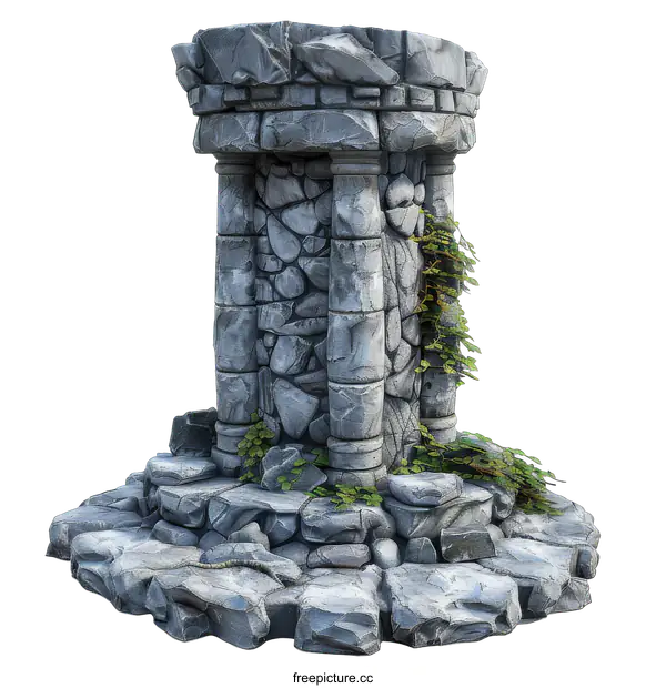 [Transparent Background PNG]Ancient Stone Pillar Ruins