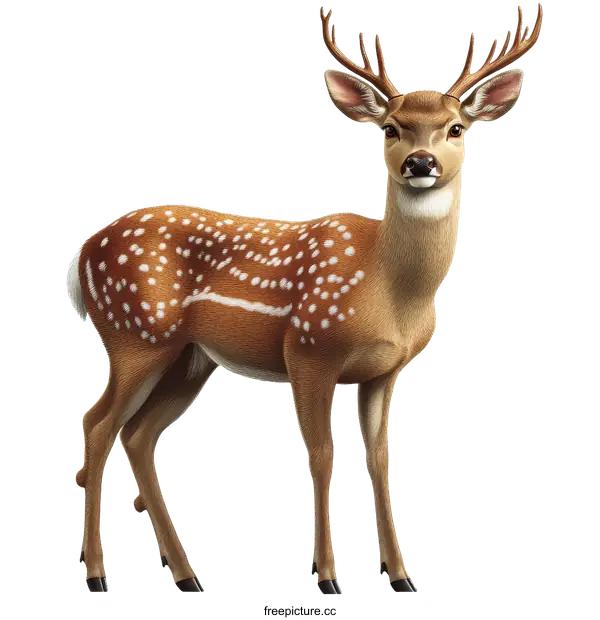 [Transparent Background PNG]Beautiful Spotted Deer Illustration