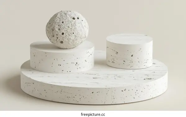 Abstract White Stone Display Platforms