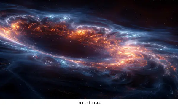 Mesmerizing Nebula with Vibrant Hues of Blue and Orange