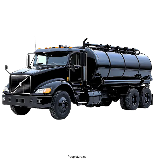 [Transparent Background PNG]Black Industrial Tanker Truck