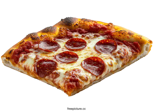 [Transparent Background PNG]Delicious Pepperoni Pizza Slice on White Background