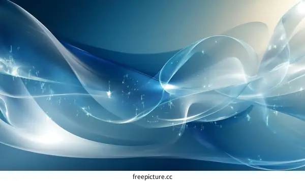 Abstract Blue and White Flowing Design