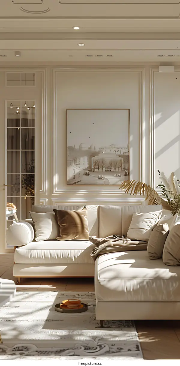 A modern and minimalist living room