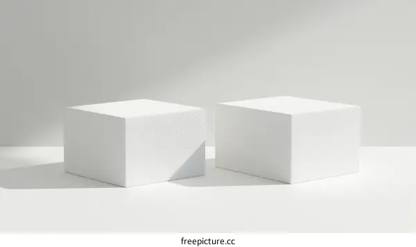 Minimalist White Cubic Display Stand