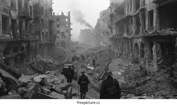 The ruins of Warsaw after the Warsaw Uprising of 1944