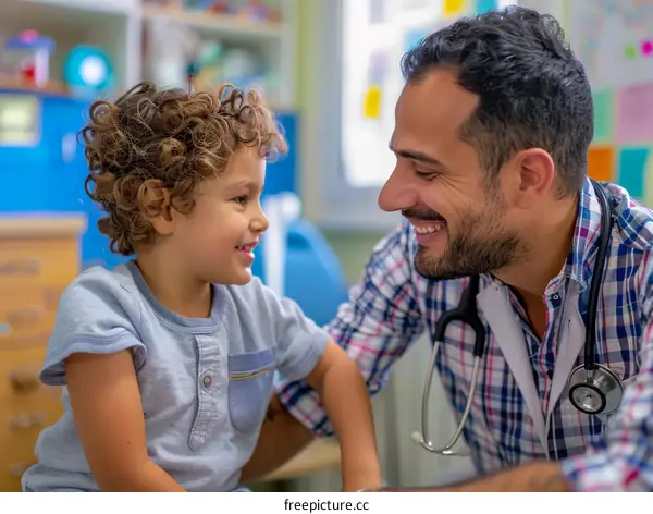 Doctor and patient smiling at each other