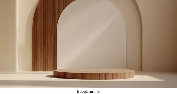 Modern Wooden Display Podium Scene