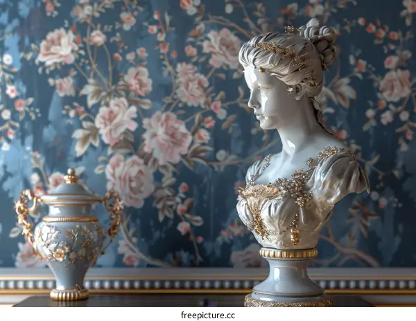 Elegant Porcelain Bust of a Lady in a Classic Style