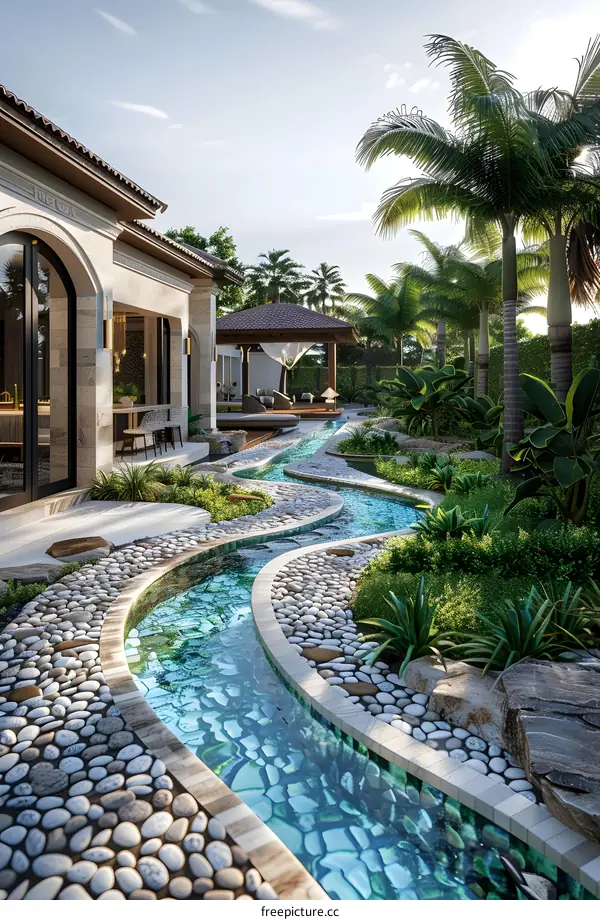 The design of modern villa courtyard