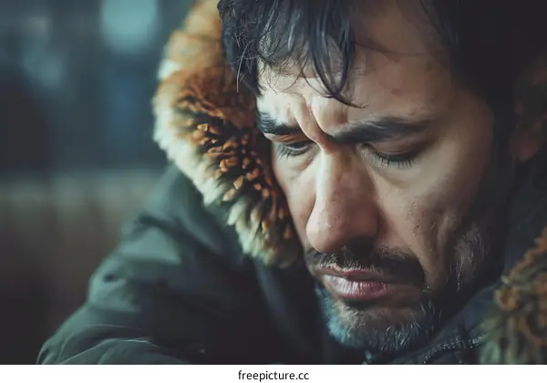 Portrait of a man with a beard and a fur collar