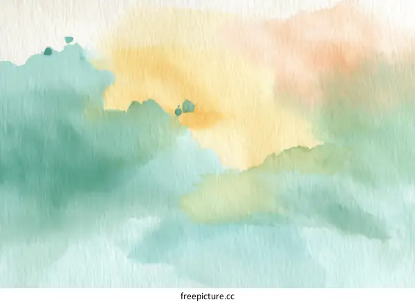 Abstract Watercolor Painting of Soft Pastel Colors